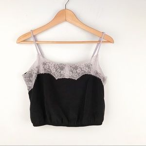 Free People Black Cropped Lace Cami